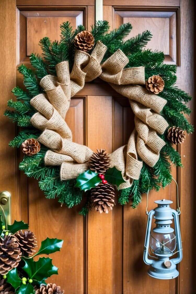 Burlap Christmas Wreath