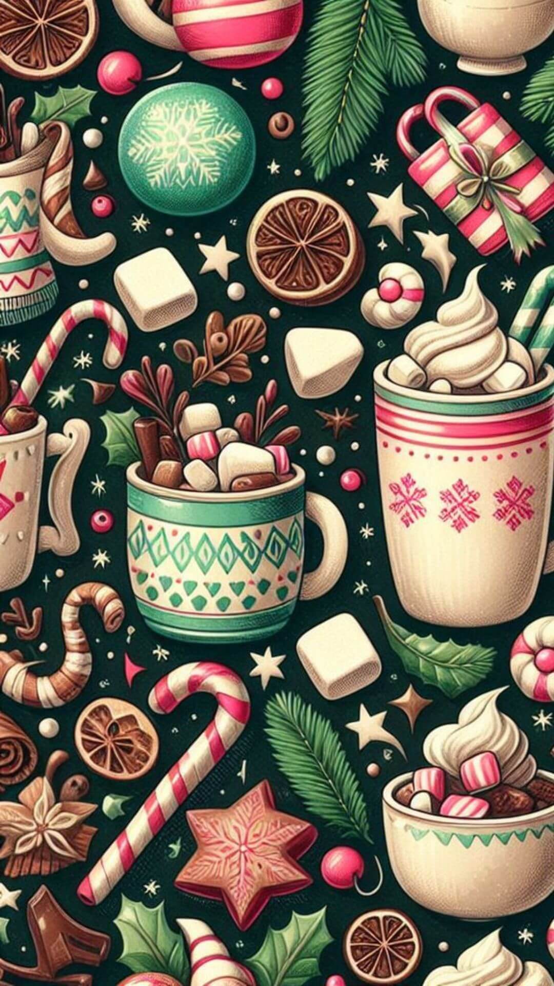 Christmas Hot Chocolate Phone Background