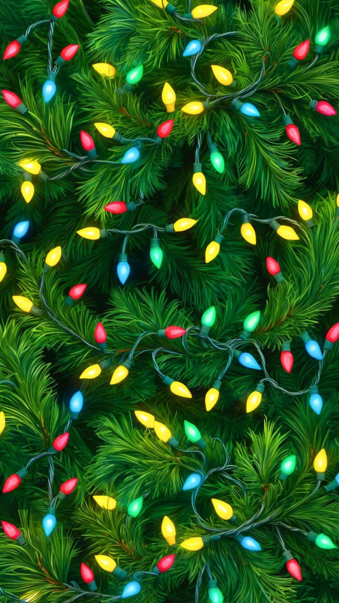 Christmas Lights Phone Background