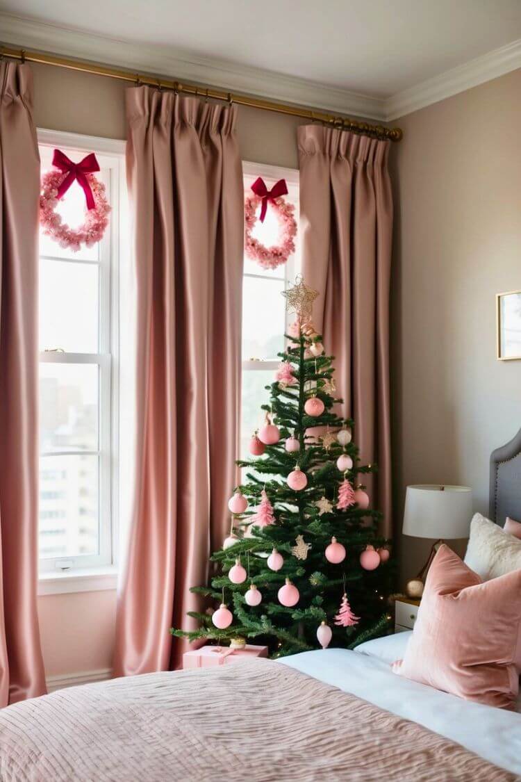 Dusty Rose Satin Curtains