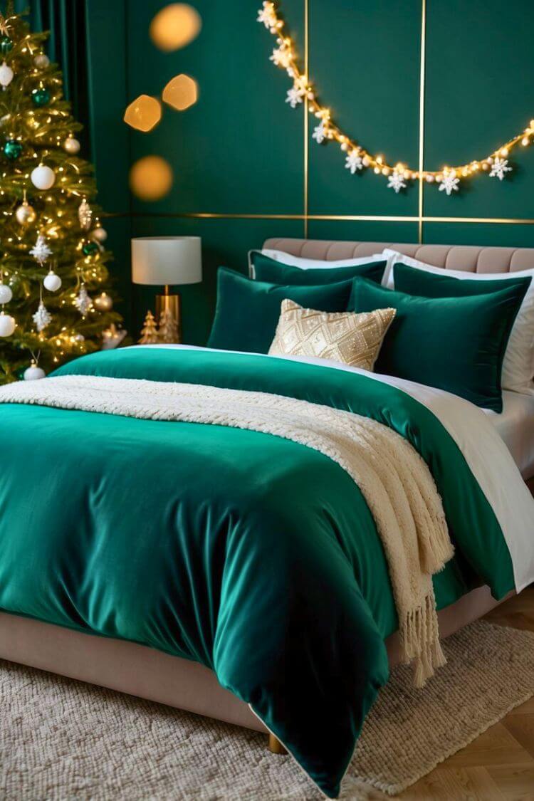 Emerald Green Velvet Duvet Cover