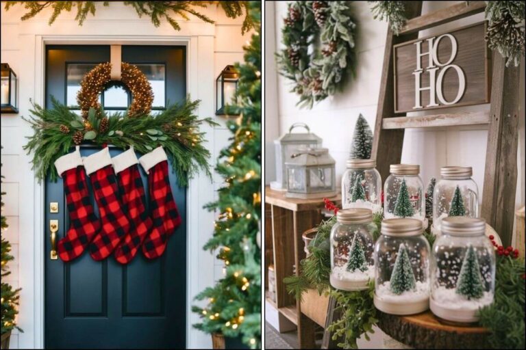 12 Farmhouse Christmas Entryway Decor Ideas