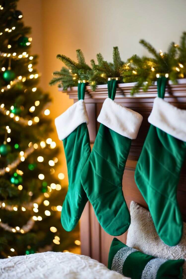 Festive Green Stockings