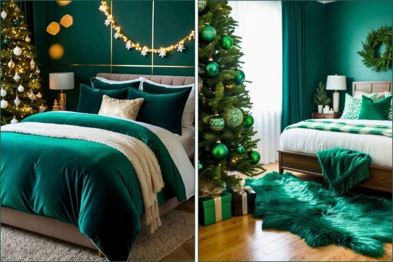 Green Christmas Bedroom Decor Ideas featured image