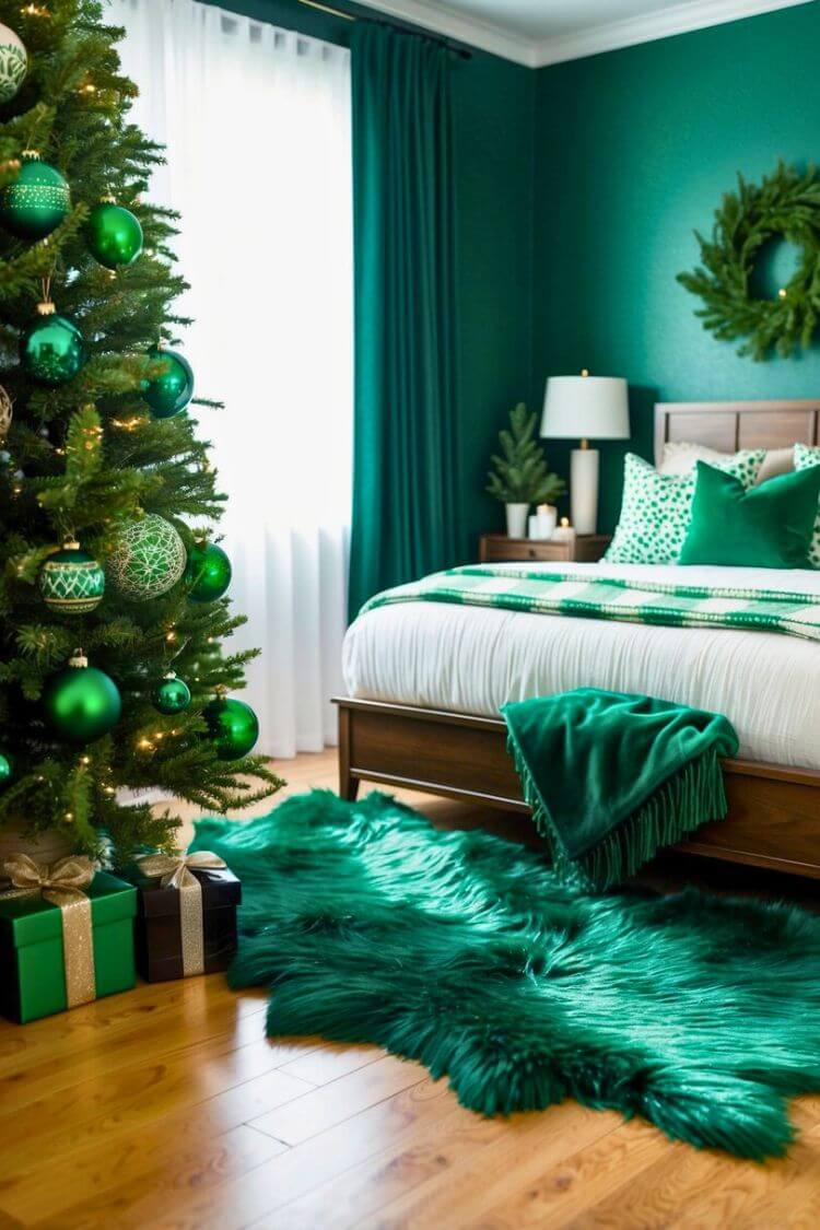 Green Faux Fur Rug