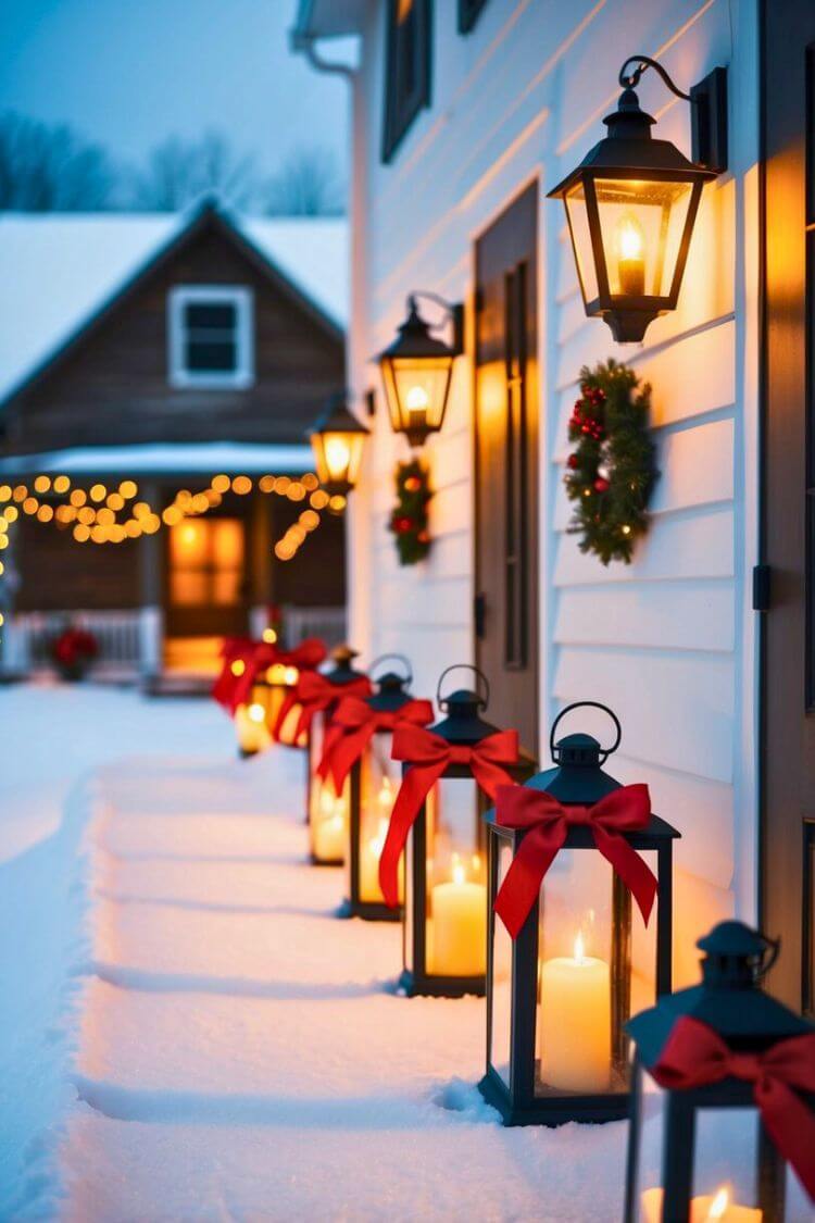 Lanterns with Red Bows