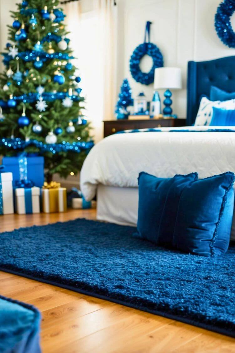 Navy Blue Plush Rug