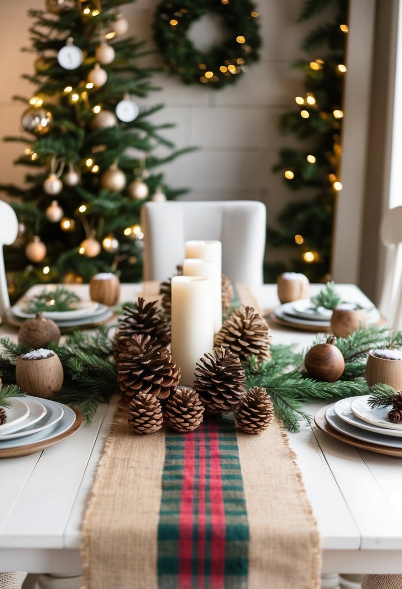 Plaid Burlap Table Runner