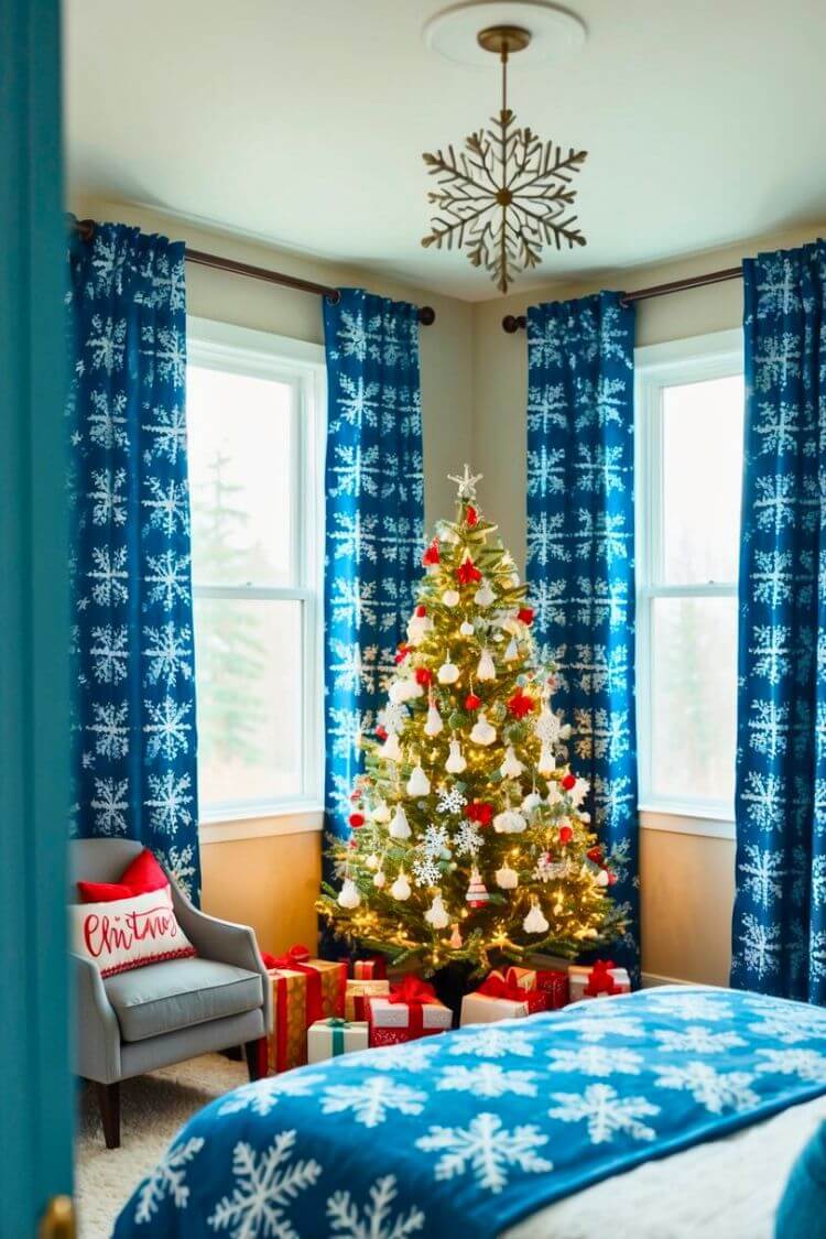 Snowflake Patterned Curtains