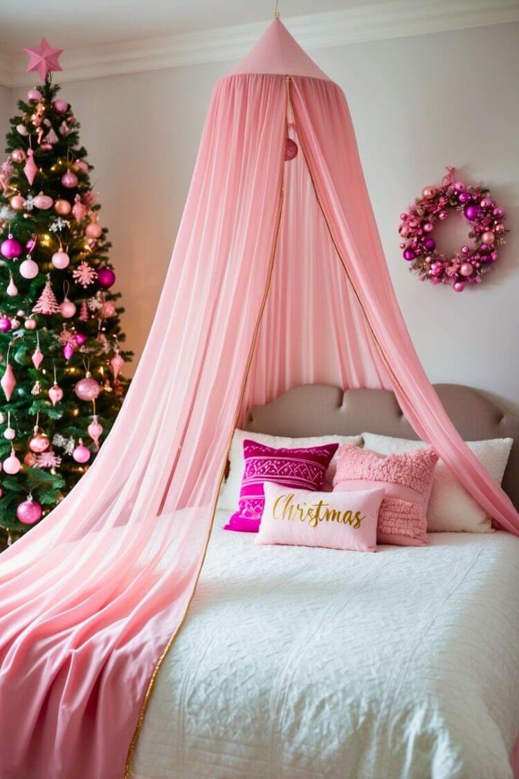 Soft Pink Bed Canopy