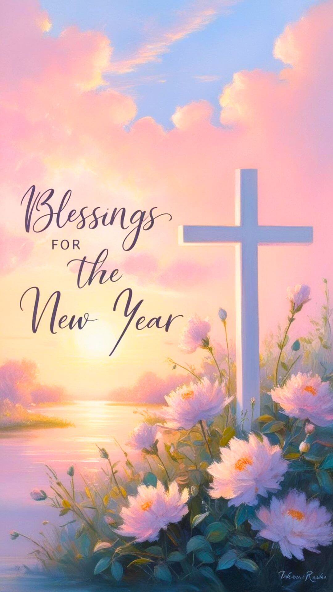 Blessings For The New Year Phone Wallpaper