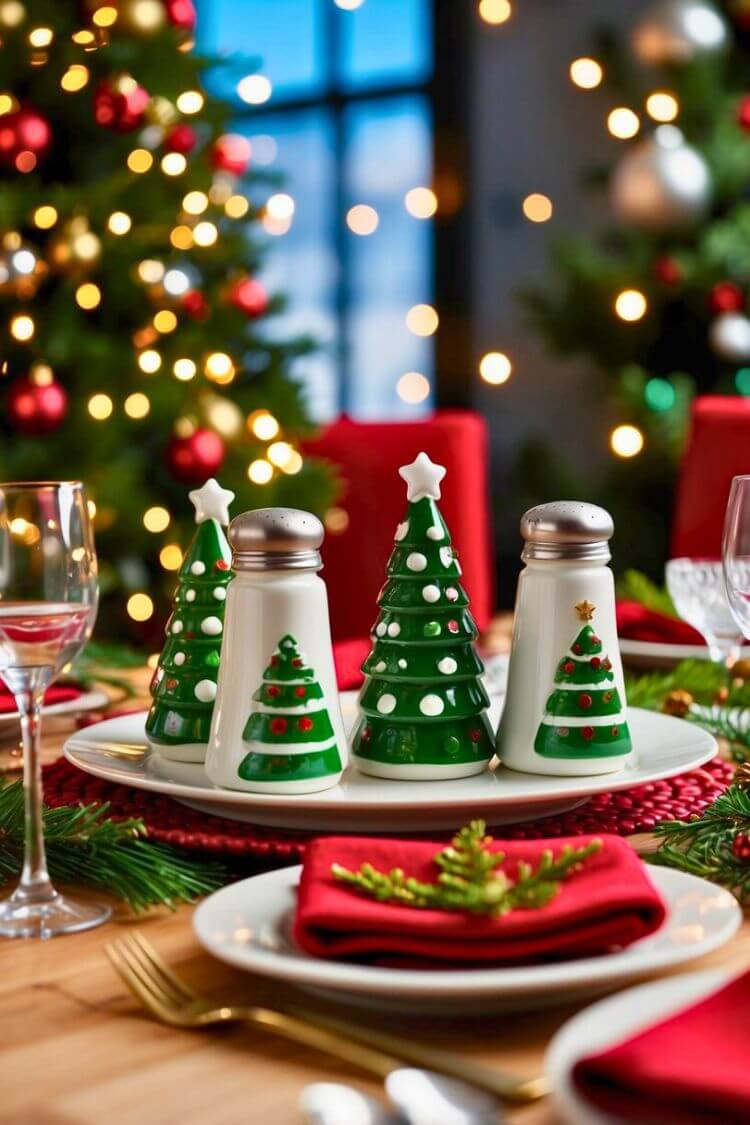 Christmas Tree Salt and Pepper Shakers