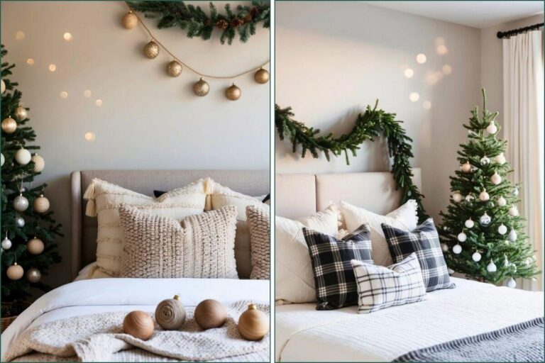 Neutral Christmas Bedroom Decor Ideas featured image