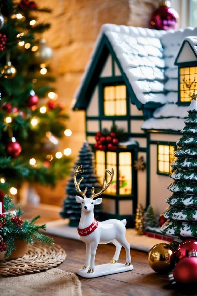 Porcelain Reindeer Figurine