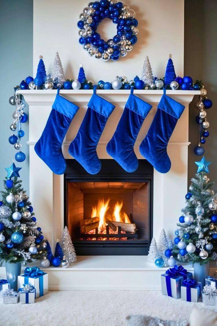 Blue Velvet Christmas Stockings