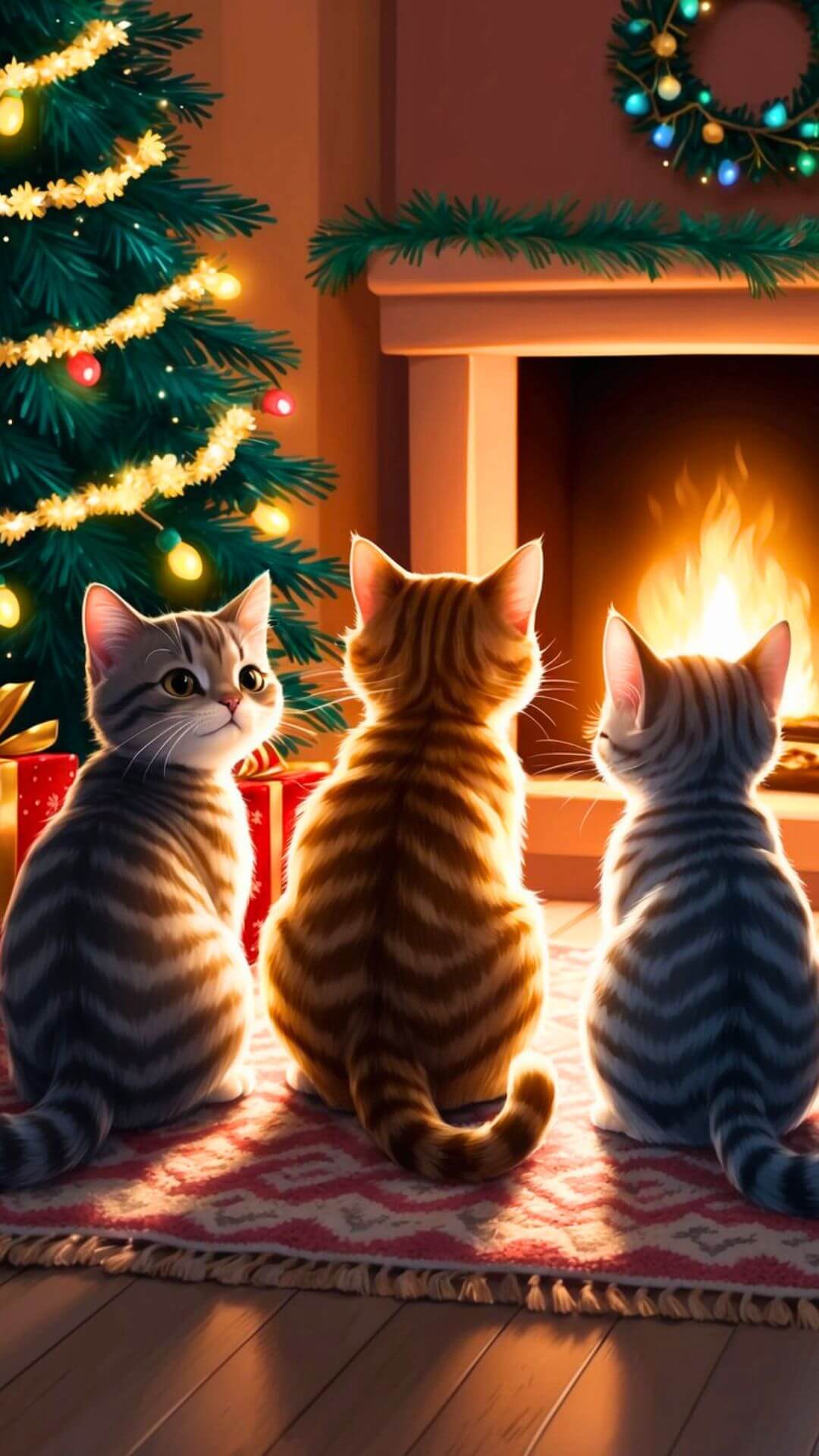 Felines by the Firelight