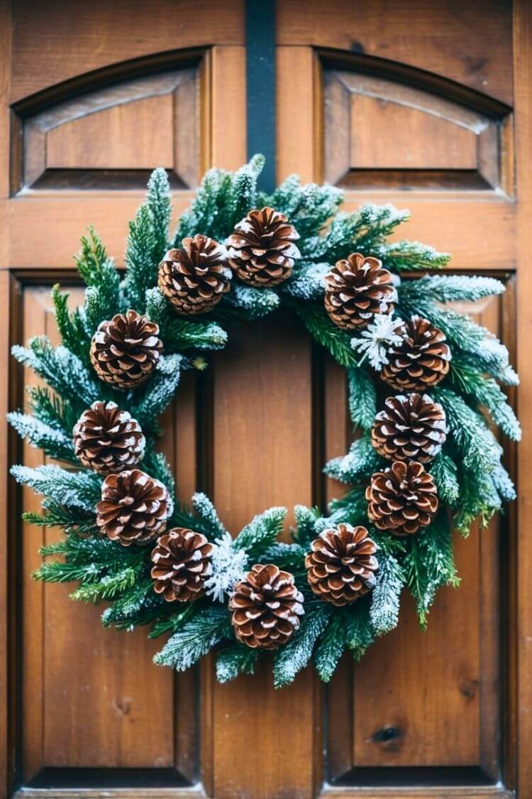 Frosted Pinecone Wreath