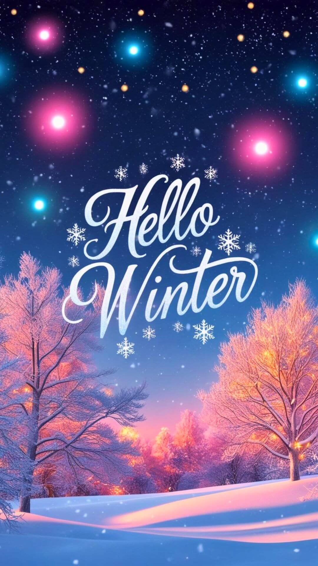 Hello Winter Phone Wallpaper