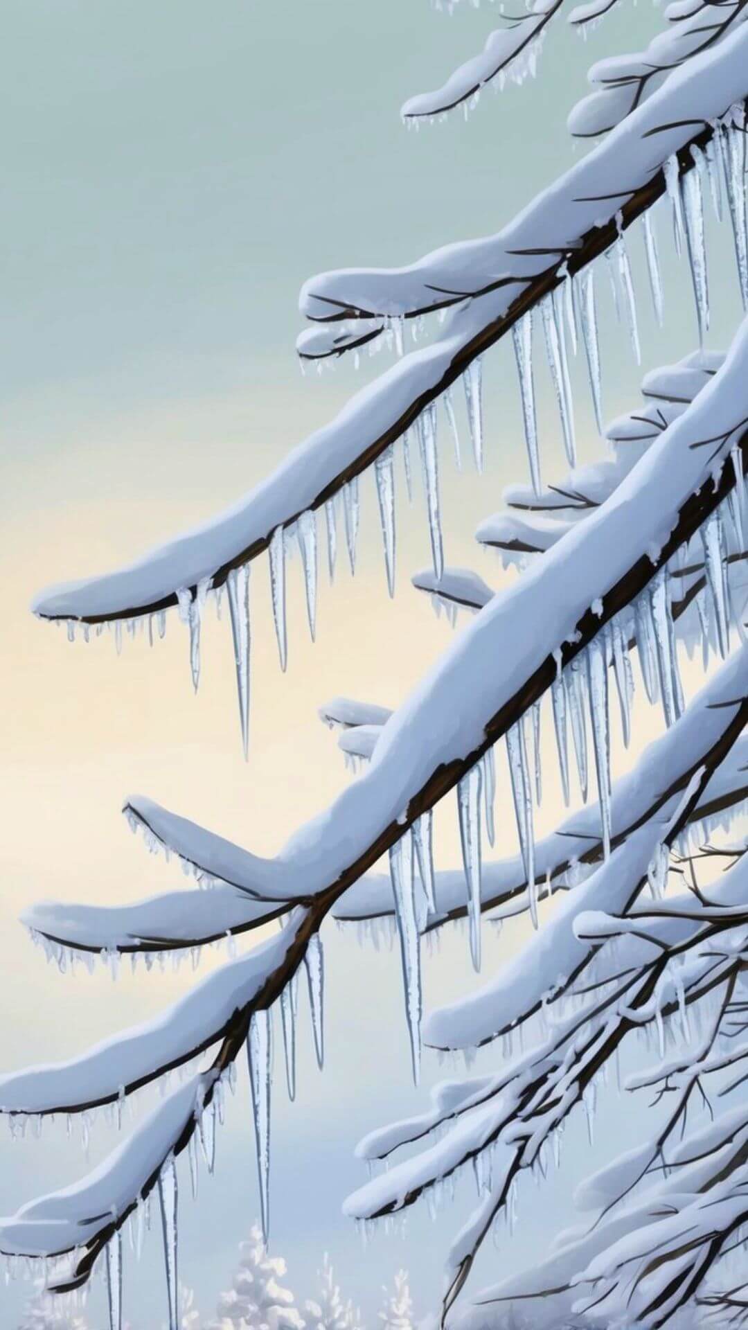 Icicle-Dripped Branches