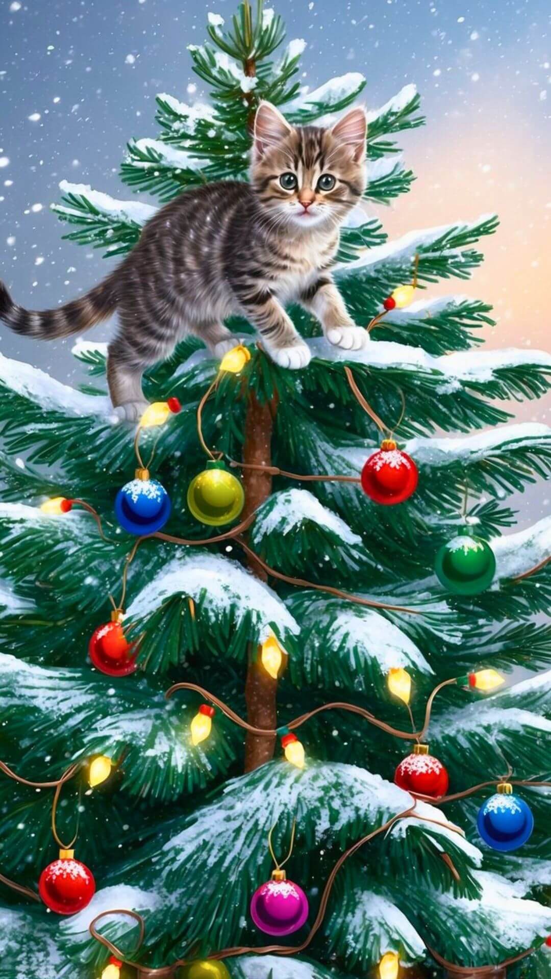 Kitty Climbing The Tree