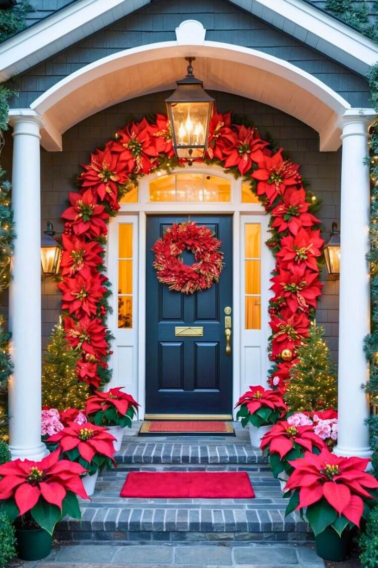 Poinsettia Cottage Entryway Decor