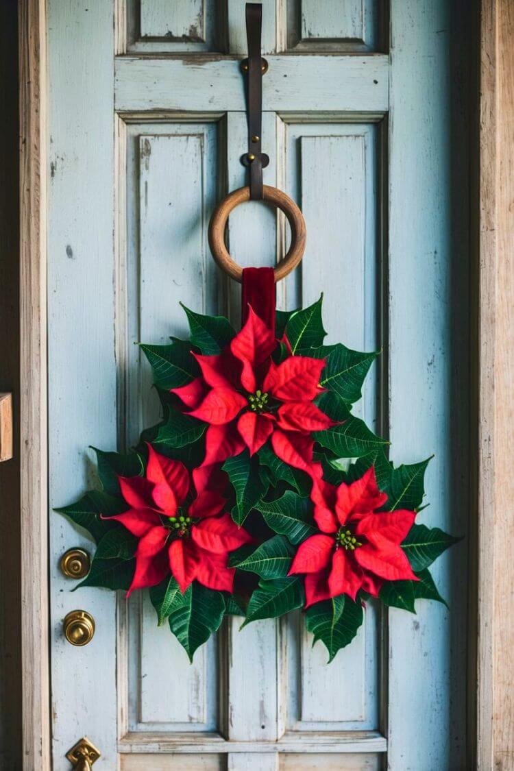 Rustic Poinsettia Door Hanger