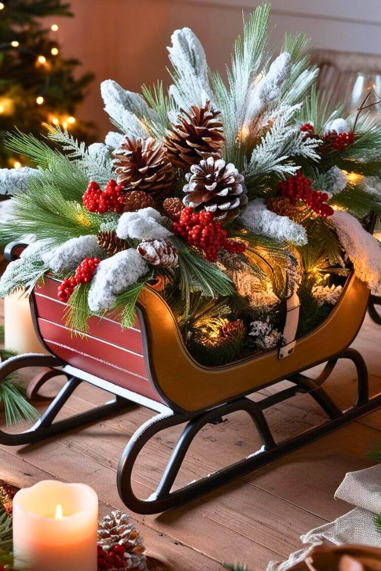 Vintage Sleigh Centerpiece